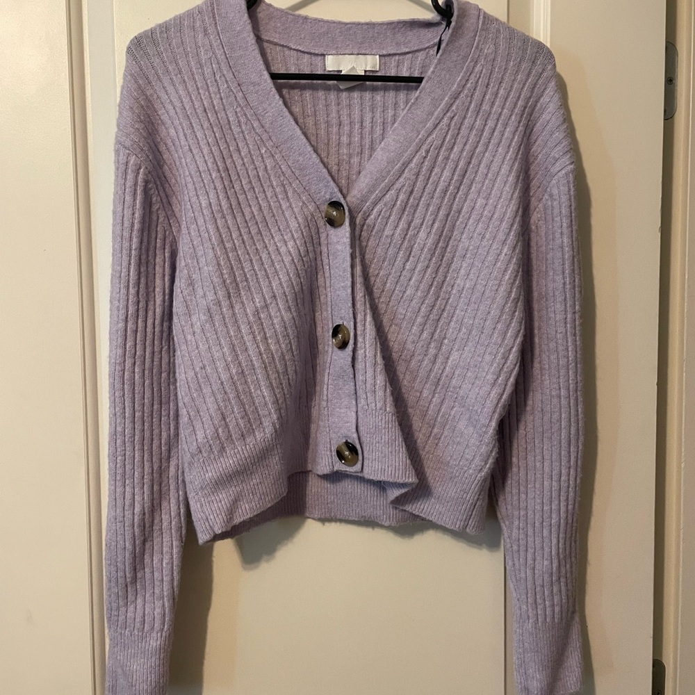 Lavender Ribbed Women's Sweater